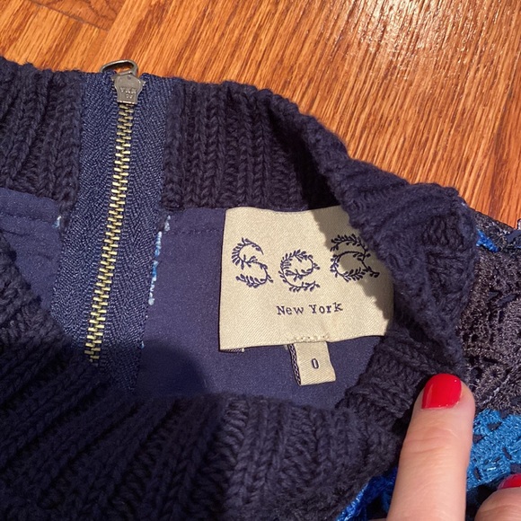 EUC Sea New York lace blue top cropped 0 XS - Picture 3 of 8